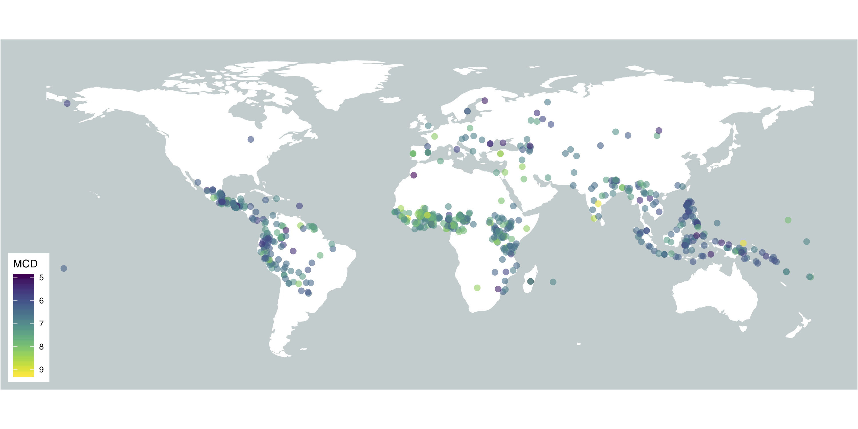 Map of the Corpus Languages